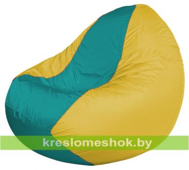 Кресло мешок Classic К2.1-261 (основа жёлтая, вставка бирюзовая)