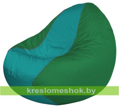 Кресло мешок Classic К2.1-263 (основа зелёная, вставка бирюзовая)