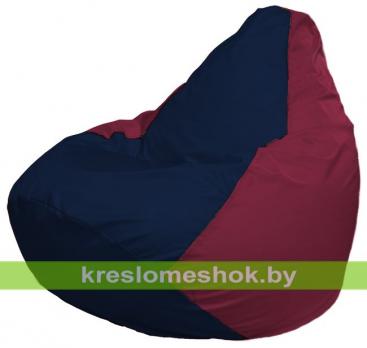Кресло-мешок Груша Макси Г2.1-49 (основа бордовая, вставка синяя тёмная)