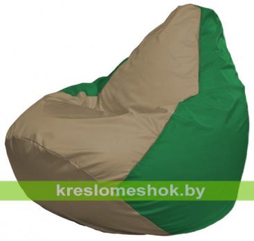 Кресло-мешок Груша Макси Г2.1-94 (основа зелёная, вставка бежевая тёмная)