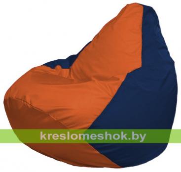 Кресло-мешок Груша Макси Г2.1-209 (основа синяя тёмная, вставка оранжевая)