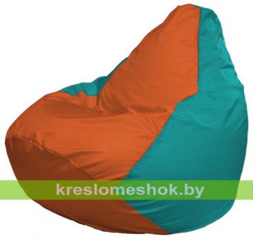 Кресло-мешок Груша Макси Г2.1-223 (основа бирюзовая, вставка оранжевая)